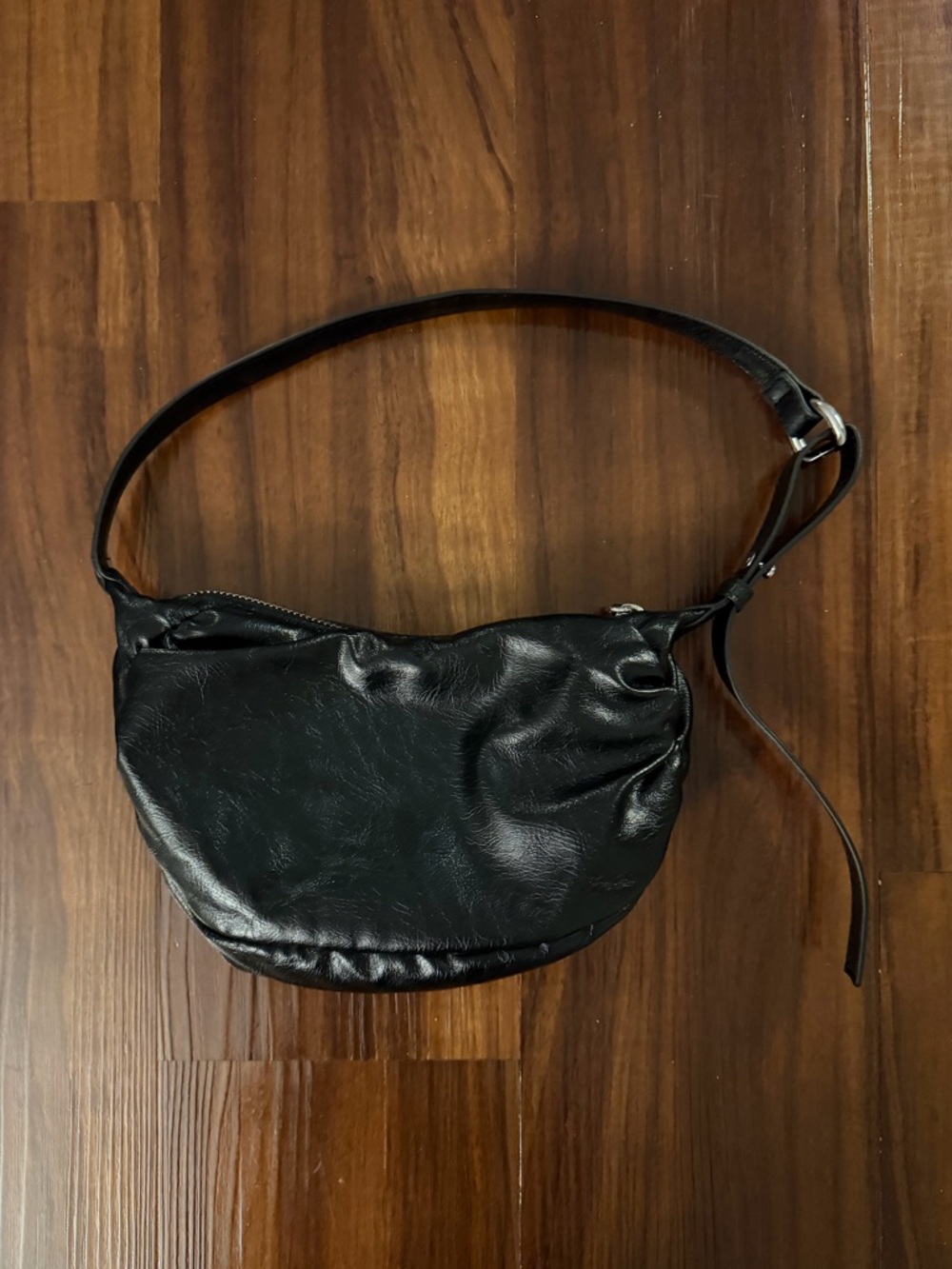 Zara Black Ruched Shoulder Bag - Picture 2 of 5